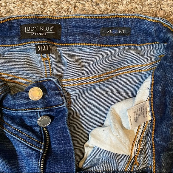 JUDY BLUE Slim Fit Dark Wash Jeans Size 27 - Picture 4 of 14